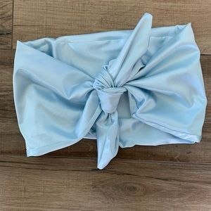 Handmade Sample Satin Blue Tie Front Top
